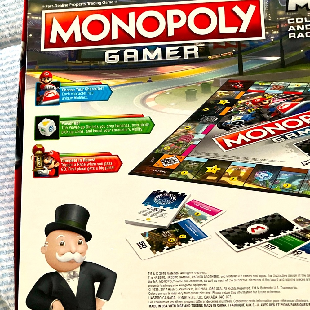 Mario Kart Nintendo Monopoly Gamer EUC